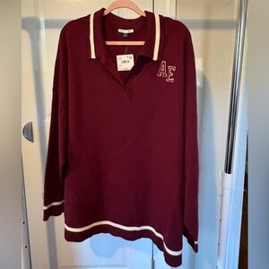 American Eagle Outfitters Maroon V-Neck Sweater dress